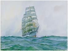 Quatre-mâts carré de la compagnie Bordes toutes voiles dehors