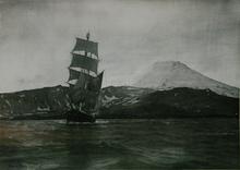 Goélette de pêche près des côtes islandaises, circa 1930