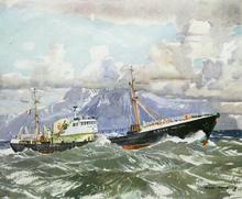 Le Pierre Barris, chalutier boulonnais dans l'Atlantique Nord, 1956