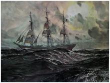 Sans titre (Trois-mâts sur mer formée), circa 1931