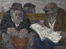 Trois Hommes sur un banc