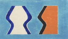 Période bleu (formes géométriques aux contours bleus), circa 1964