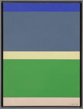 Maquette pour toile à bandes (bleu foncé, bleu), 1977