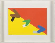 Maquette pour Les Oiseaux (fond rouge-jaune), 1976