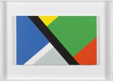 Maquette pour espace biais (noir-bleu-jaune), 1977
