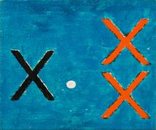 Période bleue, sans titre (trois croix et point bleu), circa 1964