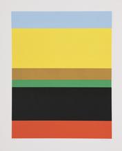sérigraphie sans titre (bleu, jaune, marron)
