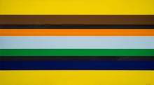 Toile à bandes (jaune, marron, noir), 1975