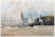 La Bisquine Le Surcouf par devant le Cap Lihou, 1943