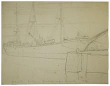 Trois-mâts barque Bonchamp au quai des Pyrites, 1924