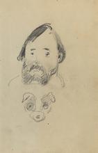 Tête d'homme barbu avec tête de chien, circa 1884-1888