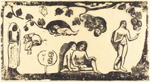 Femmes, animaux et feuillages, circa 1895