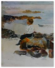 Sans titre (enfant assis sur un rocher)