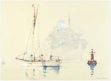Winibelle devant un paquebot (aquarelle)