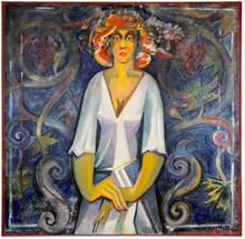 Femme sur fond d’arabesques, 1990