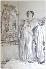 Debout, accoudé sur petite estrade, Tholos - 1979