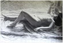 Nu couché, genou gauche levé, bras droit levé - 1982