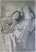 Nu, drapé du lit, triangle tapis - 1989