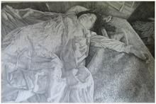 Chemise à plis, couché, drapé - 1990
