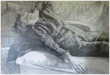 Couché pouf, tête renversée - 1991
