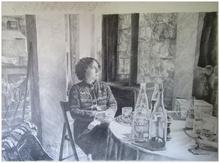 Veste jacquard, gilet sur fauteuil - 1992