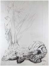 Couché sur le dos, bras droit levé, péplos - 1978