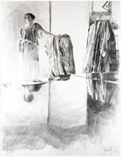 Série essayage, épaule droite découverte, reflet piano - 1977