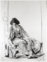 Robe verte, chignon, ajuste spartiate avec main droite - 1978