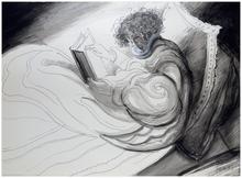Lit, oreiller bord brodé, cheich bleu - 2015