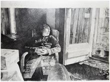 Grande veste jacquard, regarde à gauche - 1992