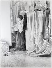 Série essayage, enfilage corsage, jupe victorienne - 1978