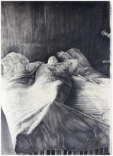 Couché, tête hors du drap, transparence - 1990