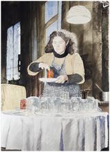 Série coings, mise en pots, pots vides sur la table - 1987