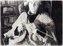 Grand châle, tricot irlandais, 1984