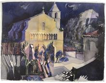 Saignon la nuit, Pâques 1974