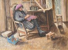 Assis Voltaire, tricot rose, chausson fourrés