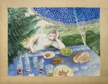 Dans le jardin, parasol, radis - 1994