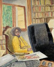 Veste jaune, fauteuil noir (portraits C. et L. en bas)