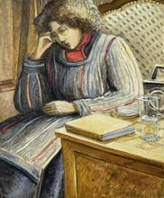 Grande veste noire rayures couleur, près du bureau