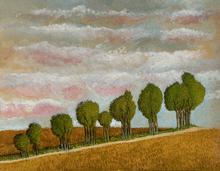 Ciel clair, petits arbres ronds