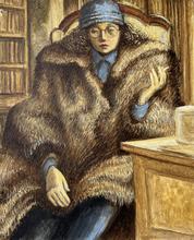 Fourrure, bonnet gris, cigarette