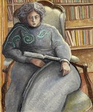 Lecture, gris et arabesque vertes