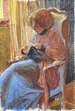 Jupe bleue, tricot