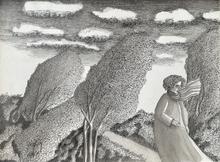 Arbres et nuages frisés, cheich au vent - 2013