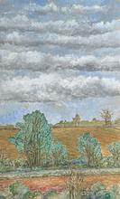 Deux champs, cinq rangées de nuages