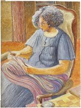 Robe grise, nappe rose et couleurs