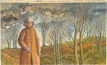 Manteau mouton, bouquet arbres, nuages moutonnés