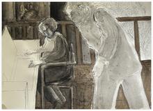 C. et L. devant écran vide - 2015