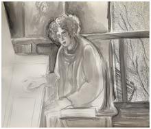 Souris au bic, paysage fenêtre - 2015