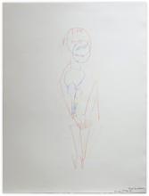 Série dessin aveugle - crayons trois couleurs - 1981